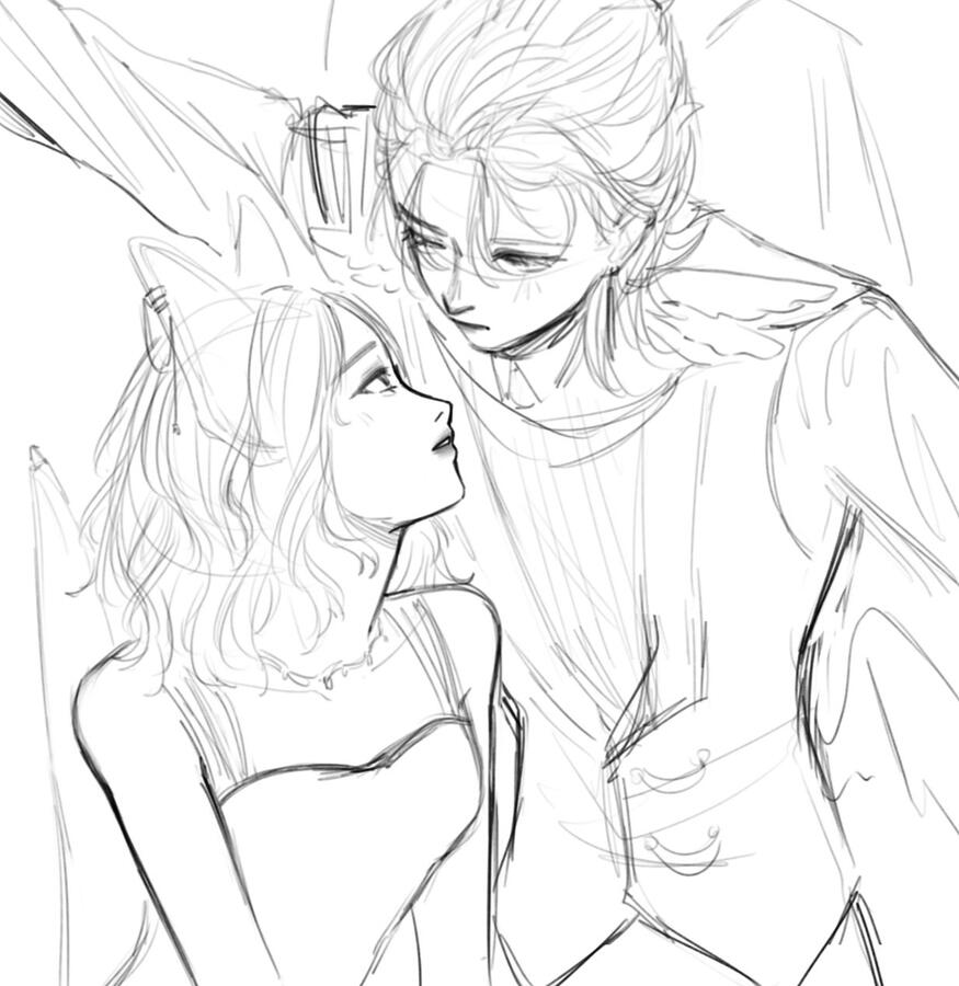 1 bust-up, 1 half-body